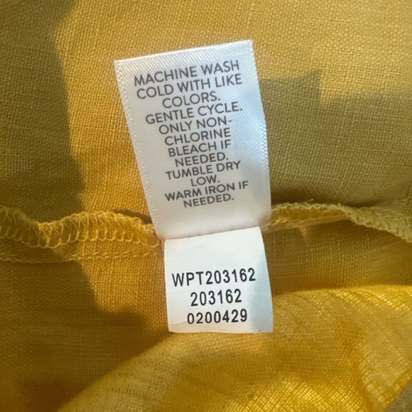 J.Jill LOVE LINEN 100% Linen Cropped Pants in Golden Sun Large Petite Yellow - Picture 8 of 11